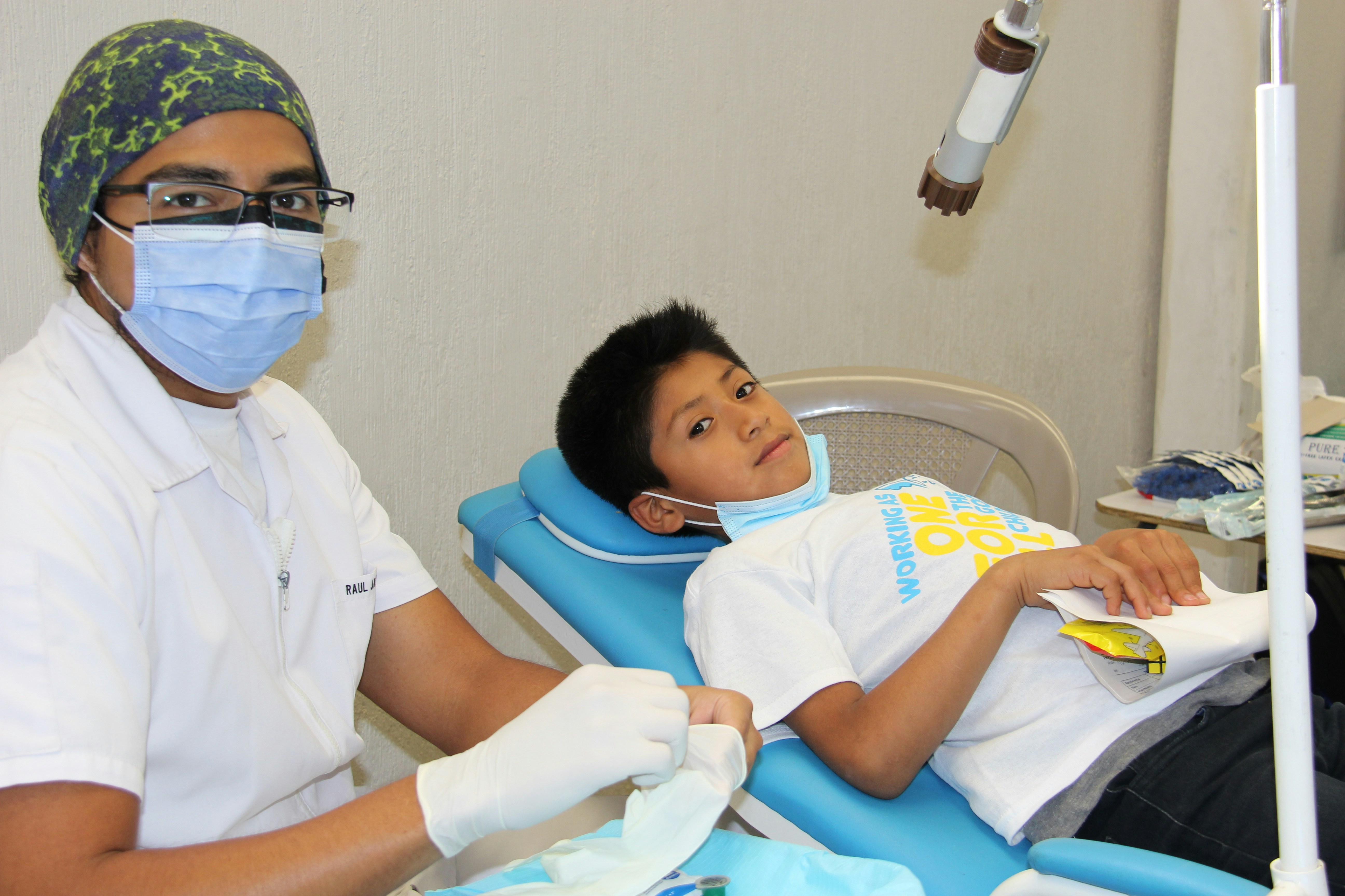 Child receiving a gentle NHS dental check-up